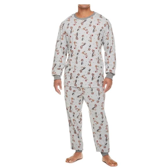 NEW Men's Festive Dog Holiday FamJams Pajamas 2- Piece Set SMALL - Picture 1 of 4